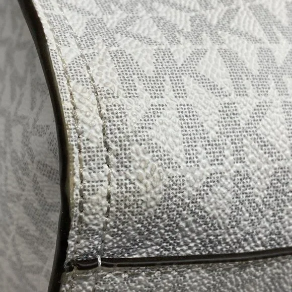 Michael Kors Kenly Large Signature Tote Bag White Yellow Citrus - Picture 7 of 10